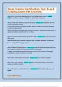 Texas Teacher Certification Test&colon; ELA & Reading Exam with Answers 2025&sol;2026