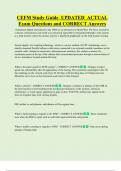 CEFM Study Guide  UPDATED  ACTUAL  Exam Questions and CORRECT Answers