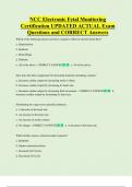 NCC Electronic Fetal Monitoring  Certification UPDATED ACTUAL Exam  Questions and CORRECT Answers 