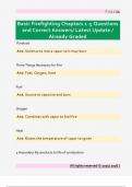 Basic Firefighting Chapters 1-5 Questions  and Correct Answers&sol; Latest Update &sol;  Already Graded 