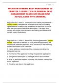 MICHIGAN GENERAL PEST MANAGEMENT 7A  CHAPTER 1&colon; LEGALITIES OF GENERAL PEST  MANAGEMENT EXAM 2025 