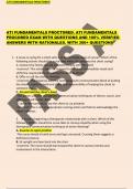 ATI FUNDAMENTALS PROCTORED&period; ATI FUNDAMENTALS  PROCORED EXAM WITH QUESTIONS AND 100&percnt; VERIFIED ANSWERS WITH RATIONALES&period; WITH 300&plus; QUESTIONS