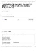 FLORIDA TERMITE EXAM 2025 EXAM LATEST &lpar;2025&rpar; COMPLETE QUESTIONS With 100&percnt; Verified Solutions&comma;