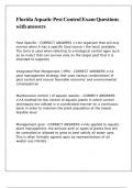 Florida Aquatic Pest Control Exam Questions with answers