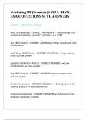 Marketing 201 &lpar;Swenson &commat; BYU&rpar; - FINAL EXAM QUESTIONS WITH ANSWERS