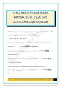 NAUI OPEN WATER SCUBA DIVING FINAL EXAM 2025 QUESTIONS AND ANSWERS