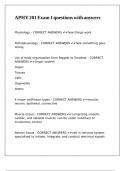 APHY 201 Exam 1 questions with answers