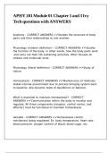 APHY 201 Module 01 Chapter 1 and 3 Ivy Tech questions with ANSWERS