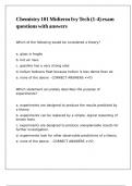 Chemistry 101 Midterm Ivy Tech &lpar;1-4&rpar; exam questions with answers