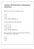 Chemistry 101 Final Exam Ivy Tech questions with answers