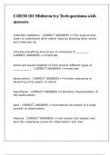 CHEM 101 Midterm Ivy Tech questions with answers