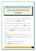 ARKANSAS HEALTH INSURANCE EXAM 2025 QUESTIONS AND ANSWERS
