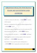 ARKANSAS HEALTH INSURANCE EXAM 2025 QUESTIONS AND ANSWERS