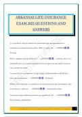 ARKANSAS LIFE INSURANCE EXAM 2025 QUESTIONS AND ANSWERS