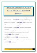 RADIOGRAPHY STATE BOARD EXAM 2025 QUESTIONS AND ANSWERS