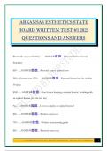 ARKANSAS ESTHETICS STATE BOARD WRITTEN TEST &num;1 2025 QUESTIONS AND ANSWERS