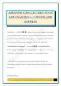 ARKANSAS COSMETOLOGY STATE LAW EXAM 2025 QUESTIONS AND ANSWERS
