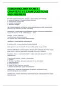HUMAN BIOLOGY EXAM 1 - CHAPTERS 1-3 EXAM QUESTIONS AND ANSWERS