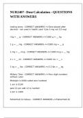NUR2407 - Dose Calculation – QUESTIONS WITH ANSWERS