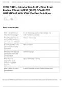 WGU D322 - Introduction to IT - Final Exam Review EXAM LATEST &lpar;2025&rpar; COMPLETE QUESTIONS With 100&percnt; Verified Solutions&comma;