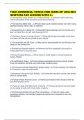 TEXAS COMMERCIAL VEHICLE CORE EXAMS SET 2025&sol;2026 QUESTIONS AND ANSWERS RATED A&plus;
