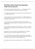 PSA Basic Indoc Final Exam Questions With Correct Answers