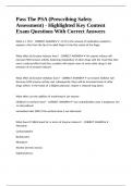 Pass The PSA &lpar;Prescribing Safety Assessment&rpar; - Highlighted Key Content Exam Questions With Correct Answers&period;