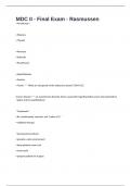 MDC II - Final Exam - Rasmussen. 123 Questions And Answers 
