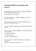 Physiology NBME exam questions with answers