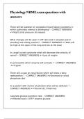Physiology NBME exam questions with answers