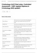 Criminology-Unit 3 final notes- Controlled Assessment - WJEC Applied Diploma in Criminology 2025 update&excl;&excl;