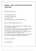 Module 1 - MKTG 6822 QUESTIONS WITH ANSWERS