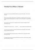 Florida Fire Officer 1 Exam Review Questions and Answers