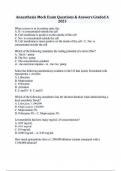 Anaesthesia Mock Exam Questions & Answers Graded A 2025