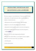 PEDIATRIC HESIEXAM 2025 QUESTIONS AND ANSWERS