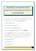 MATERNAL&sol;PEDIATRIC HESI PRACTICE EXAM 2025 QUESTIONS AND ANSWERS