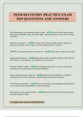 PEER RECOVERY PRACTICE EXAM 2025 QUESTIONS AND ANSWERS