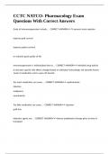 CCTC NATCO- Pharmacology Exam Questions With Correct Answers&period;