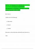 MATH 110 Module ALL MODULES &lpar;1&comma; 2&comma; 3&comma; 4&comma; 5&comma; 6&comma; 7&comma; 8&comma; 9&comma; 10&rpar; Exams &vert;&vert; MATH110 Introduction to Statistics&colon; Portage Learning &lpar;Latest Update-2025&sol;2026&rpar;