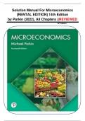 Solution Manual For Microeconomics  &lbrack;RENTAL EDITION&rsqb; 14th Edition by Parkin &lpar;2022&rpar;&comma; All Chapters &vert;&vert;REVIEWED