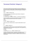 Tennessee Pesticide- Category 8 Questions And Answers With Complete Solutions 100&percnt; Correct Answers