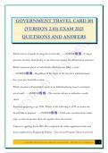 GOVERNMENT TRAVEL CARD 101 &lpar;VERSION 2&period;03&rpar; EXAM 2025 QUETSIONS AND ANSWERS
