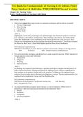Fundamentals of Nursing 11th Edition &lpar;Potter&comma; Perry&comma; Stocker&rpar; Test Bank Practice Questions and Answers Complete Exam Material