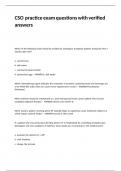 CSO practice exam questions with verified answers&period;