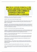BIO WGU STUDY FOR OA C190 LATEST 2025&sol;2026 EXAM WITH QUESTION AND CORRECT ANSWER &lpar;UPDATED VERSION&rpar;100&percnt;VERIFIED