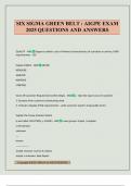 SIX SIGMA GREEN BELT &colon; AIGPE EXAM 2025 QUESTIONS AND ANSWERS