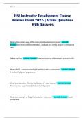 HSI Instructor Development Course Release Exam 2025 &vert; Actual Questions With Answers