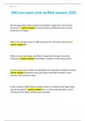 HBO test exam with verified answers 2025