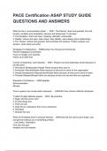 PACE Certification ASAP STUDY GUIDE QUESTIONS AND ANSWERS