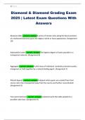 Diamond & Diamond Grading Exam 2025 &vert; Latest Exam Questions With Answers